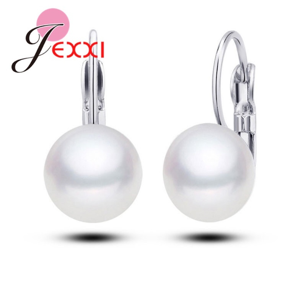 New, Stunning Sterling French Clip Pearl Earrings